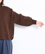 コットンミラノリブ　ボトルネックプルオーバー